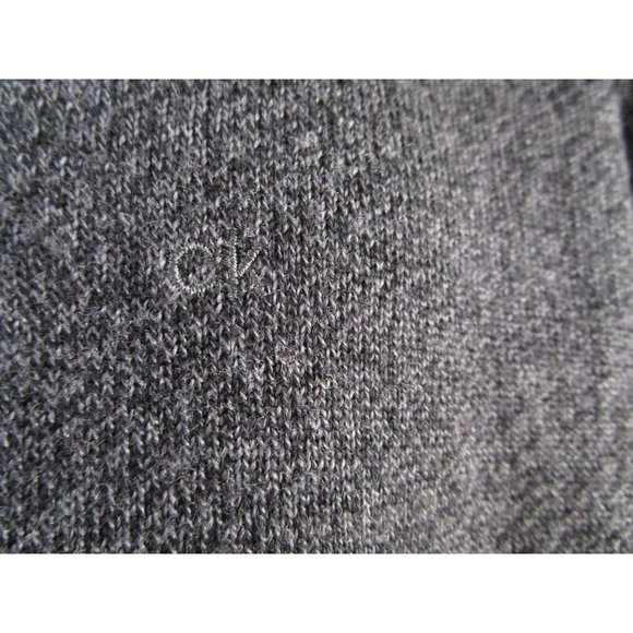 Calvin Klein Extra Fine Merino Sweater Heathered Charcoal V Neck Mens Large EUC - Picture 11 of 16